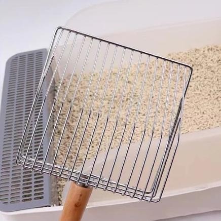 Serokan pasir Stainless Steel Serokan pasir kucing serokan pasir besi serokan kucing sekop pasir kuc