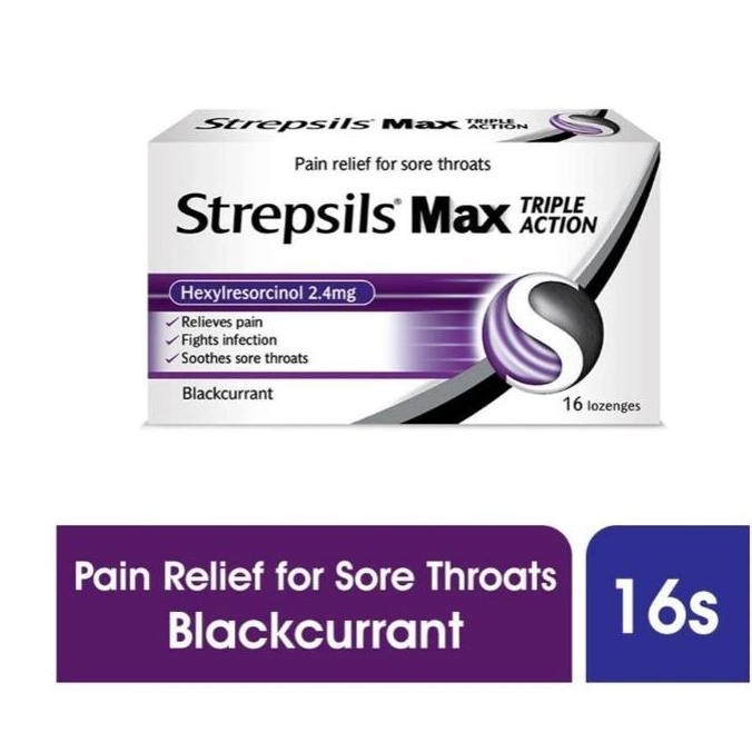 

TERBARU - STREPSILS Lozenges Max Triple Action Blackcurrant Singapore