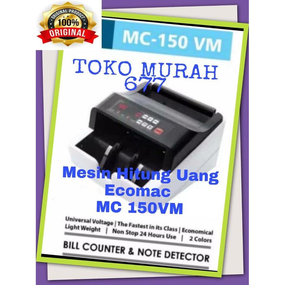 

MESIN HITUNG UANG ECOMAC MC 150 VM / MONEY COUNTER ECOMAC MC 150VM ORIGINAL DAN TERPERCAYA