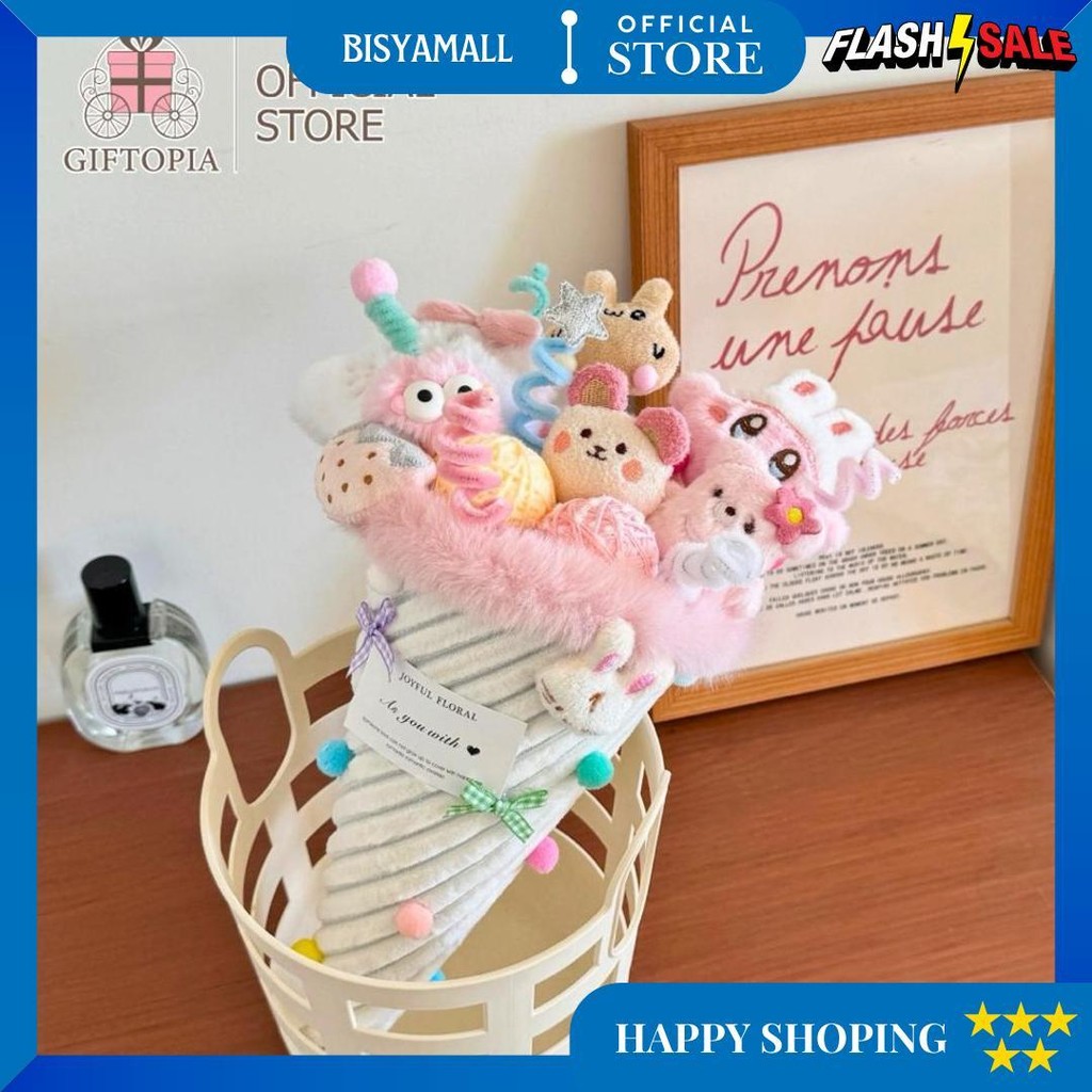 Giftopia Readystock Buket Ice Cream Buket Es Krim Cone Kuromi Stitch Hello Kitty Pochacco Stella Lou