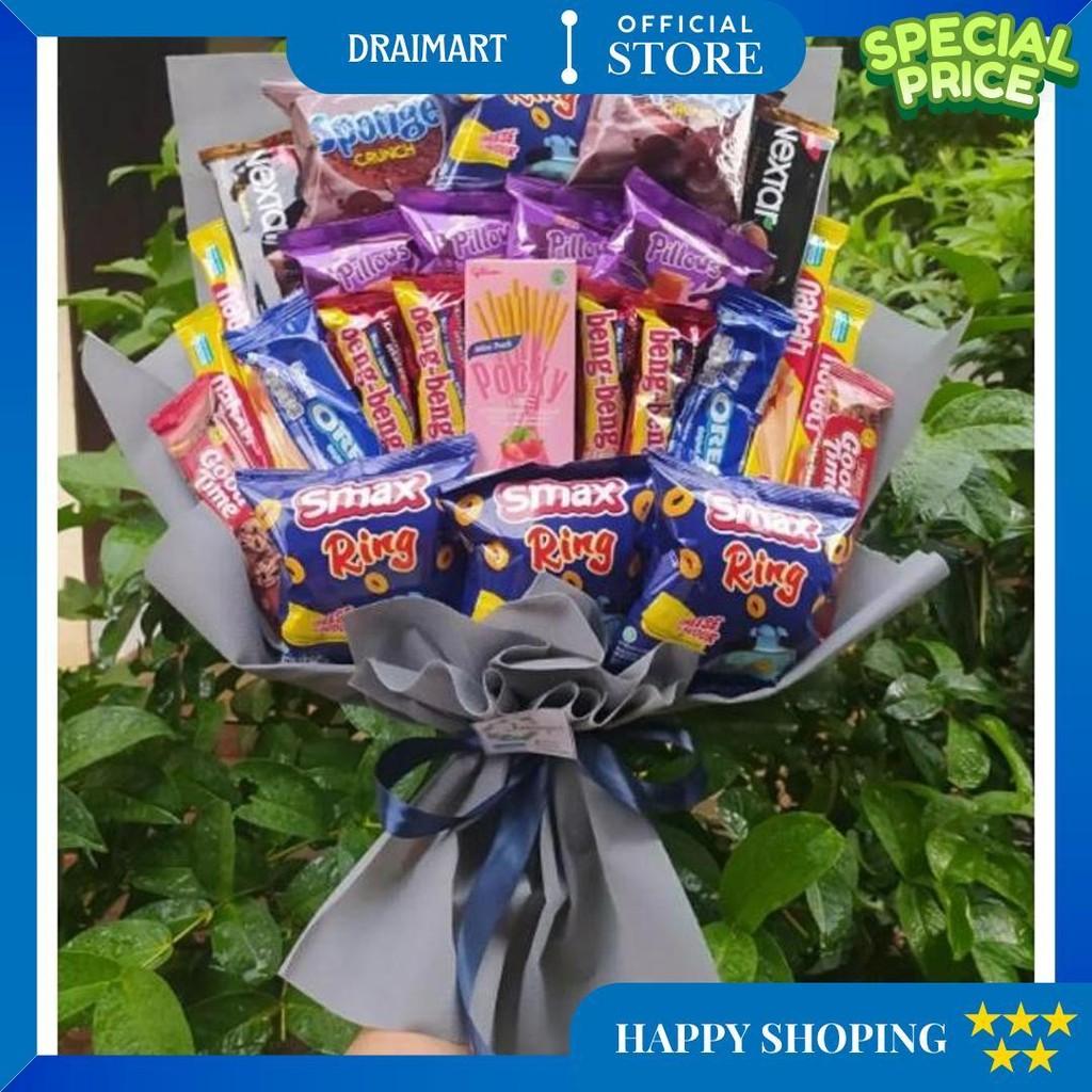 

(B) Buket Besar Keren Premium /Paket/Bingkisan Snack Ulang Tahun/Ultah/ Wisuda/Kado/Hadiah Sale