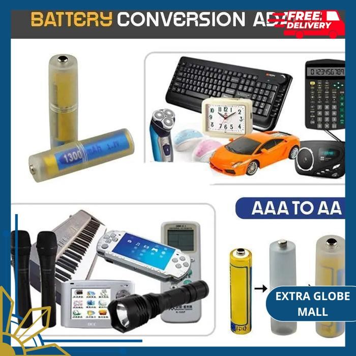 ADAPTER CONVERTER CASE A2 KE A3 AAA KE AA AAA TO AA KONVERTER BATRE BATERE KOTAK CASE CASING CAS BAT