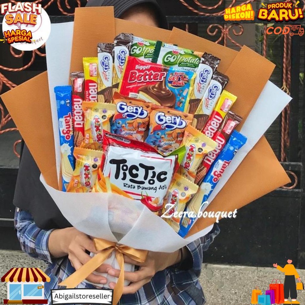 

Ready Stock (B4) Buket Snack/Bouquet Snack/Bucket Snack [Include: Greeting Card+Packing] Promo 6.6