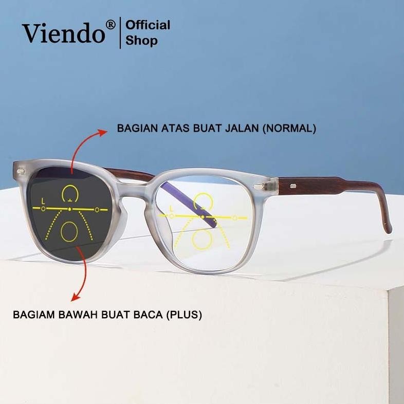 Viendo Kacamata Baca Progresif Anti Blueray Photochromic Pria/Wanita | Kaca Mata Plus Baca Jauh,seda