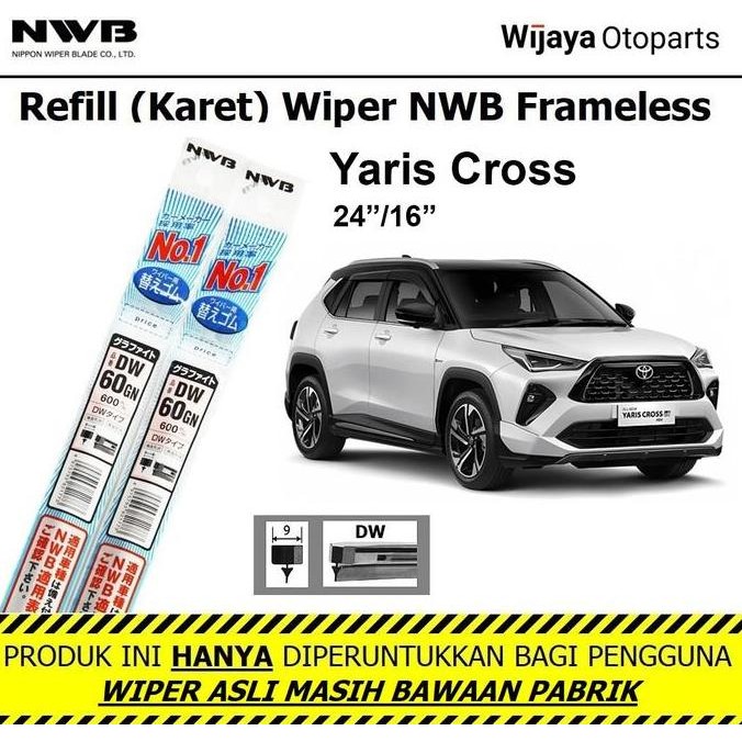 . Refill Karet Wiper Yaris Cross NWB Japan ukuran 24"&16"