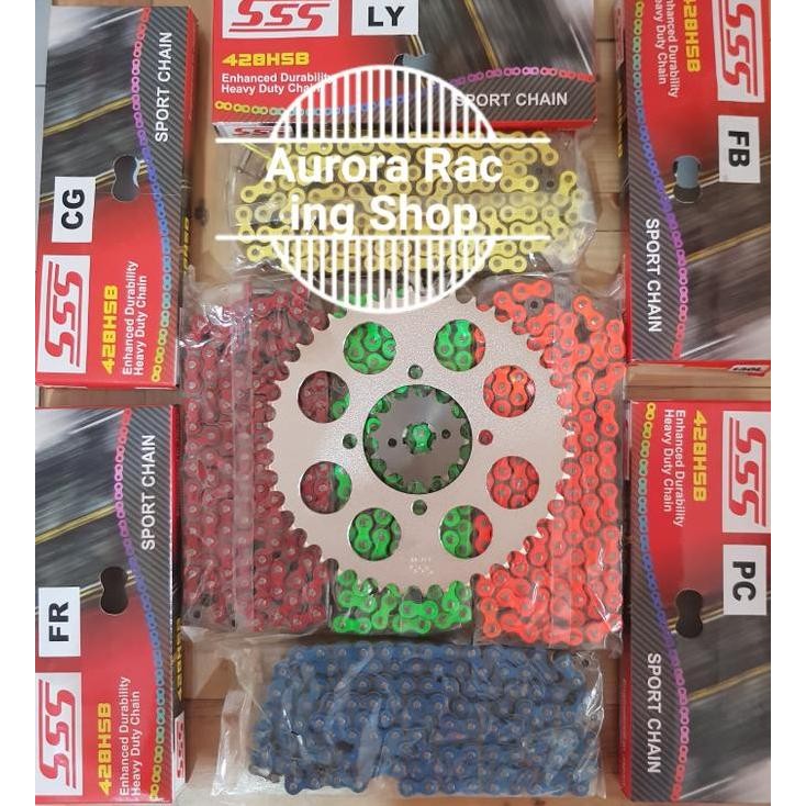 GEAR SET SSS JUPITER MX OLD / JUPITER MX NEW & RANTAI SSS 428 HSB COLOUR SERIES