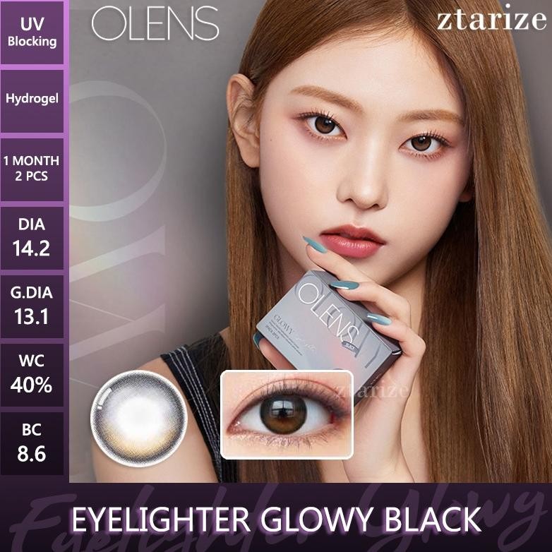 ztarize - Ready Stock - OLENS Eyelighter Glowy Black 1 Month Soft Contact Lens 1 Pair - OLENS x BLAC