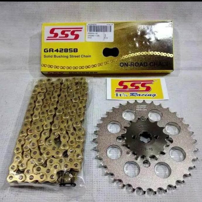 . Gear set SSS Smash - Shogun 125 - Shogun 125 SP rantai Gold
