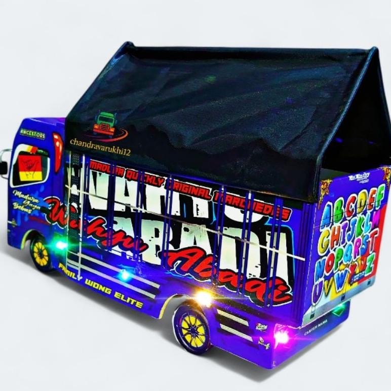 Mainan Anak Miniatur Truk Oleng Wahyu Abadi Biru Fullvariasi Lampu Terpal Paket Lengkap Siap Kirim