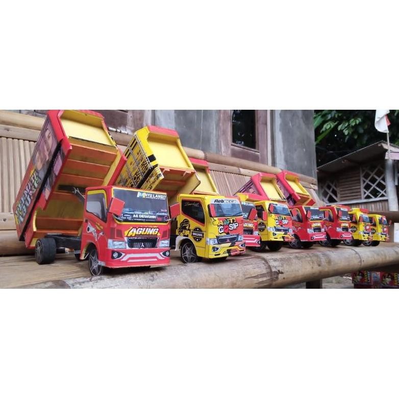 Mainan Truk Oleng Asli Jumbo Kayu Bak Kabin Jungkit Full Lampu Mainan Truk Oleng Asli Ukuran Jumbo F