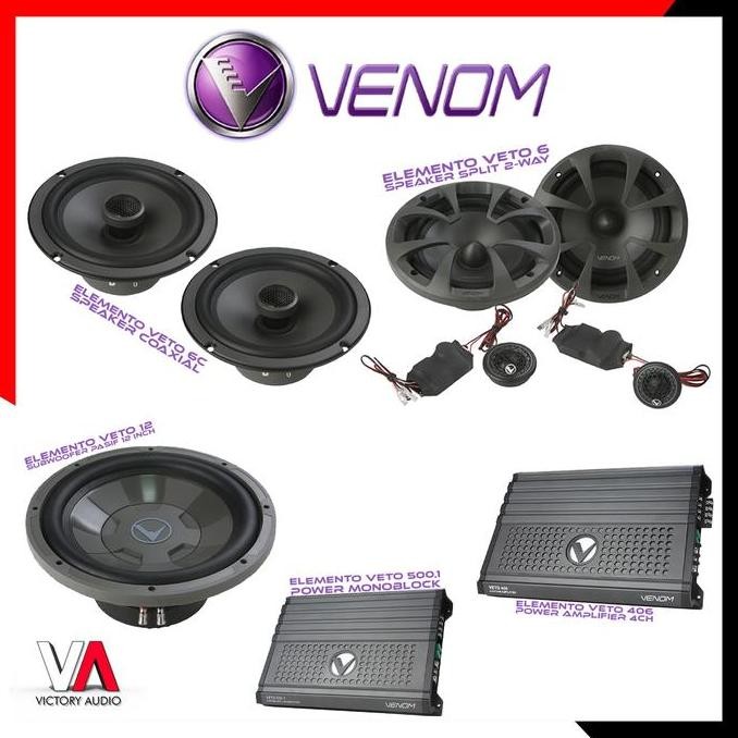 Promo Paket Audio Mobil Full Set Sound System Venom Elemento Veto Series