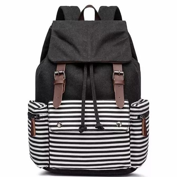 TAS RANSEL KANVAS FASHION PRIA DAN WANITA PREMIUM