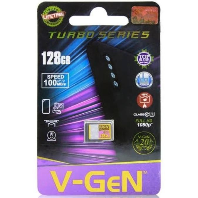 TERLARIS - Micro SD 128GB 256GB 512GB Class 10 Turbo Series V-Gen Memory Original Vgen MicroSD Class
