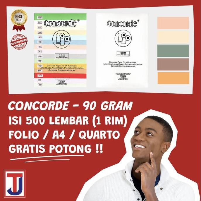 

TERBARU - KERTAS CONCORDE ISI 500 LEMBAR (1 RIM) FOLIO F4/ A4/ QUARTO 90 GRAM