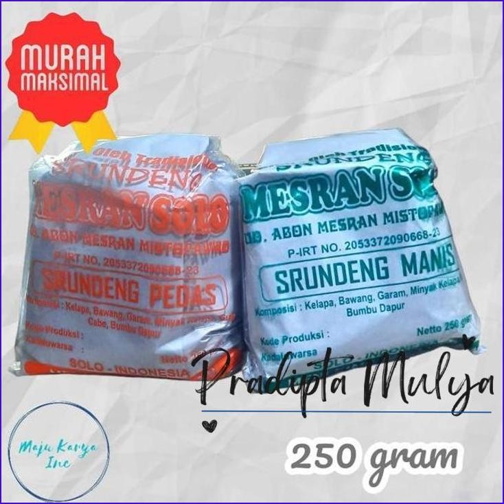 

New..!! Serundeng Mesran Solo Manis Pedas 250 Gram