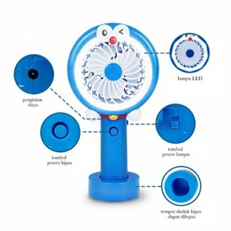 Kipas Angin Karakter Lampu Led Hello Kitty Doraemon Lampu Kecil Lucu Mini Genggam Potrable Viral