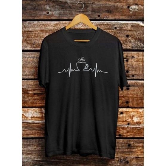 Promo Kaos Detak Kopi Kaos Pecinta Kopi Kaos Barista Coffe Kaos Coffe Kaos Distro Pria Murah T-Shirt