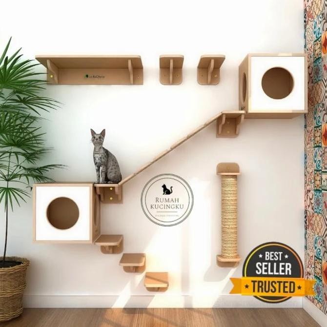 TERBARU - playground kucing dinding/playground kucing set/kandang kucing/box kucing/garukan kucing/k
