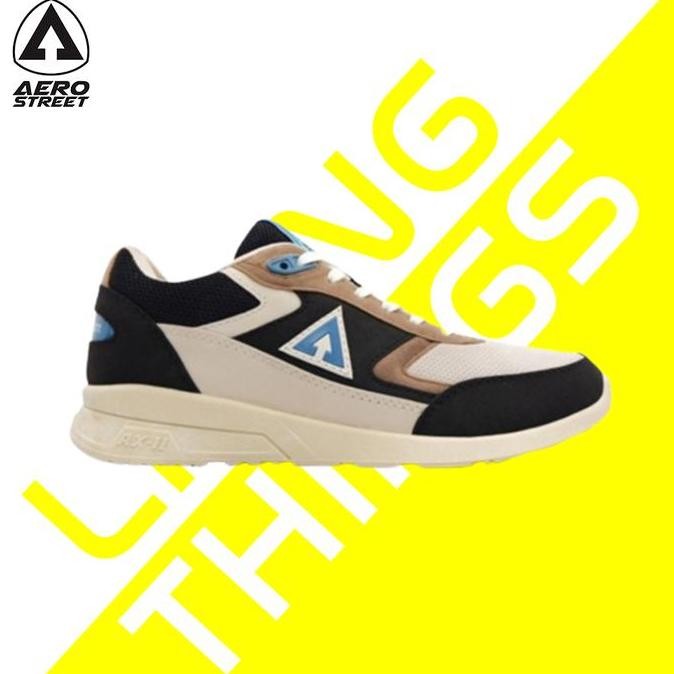 Aerostreet Osaka Vintage Krem Biru Hitam - Sepatu Sneakers Sport Aero (Best Quality)