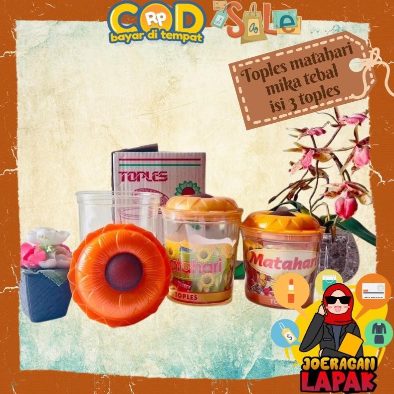 Toples Bunga Matahari Isi 3 Pcs Per Set Mika Tebal Tempat Kue Jajan Snack Lebaran Viral