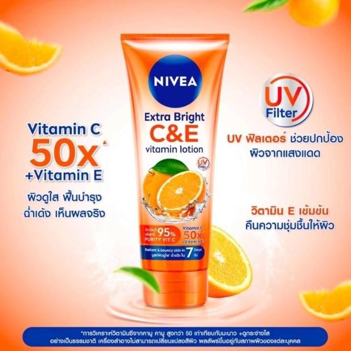 TERMURAH - Nivea body lotion  Sunblock SpF 50 Super C 320 ml( jumbo) ORI Thailand