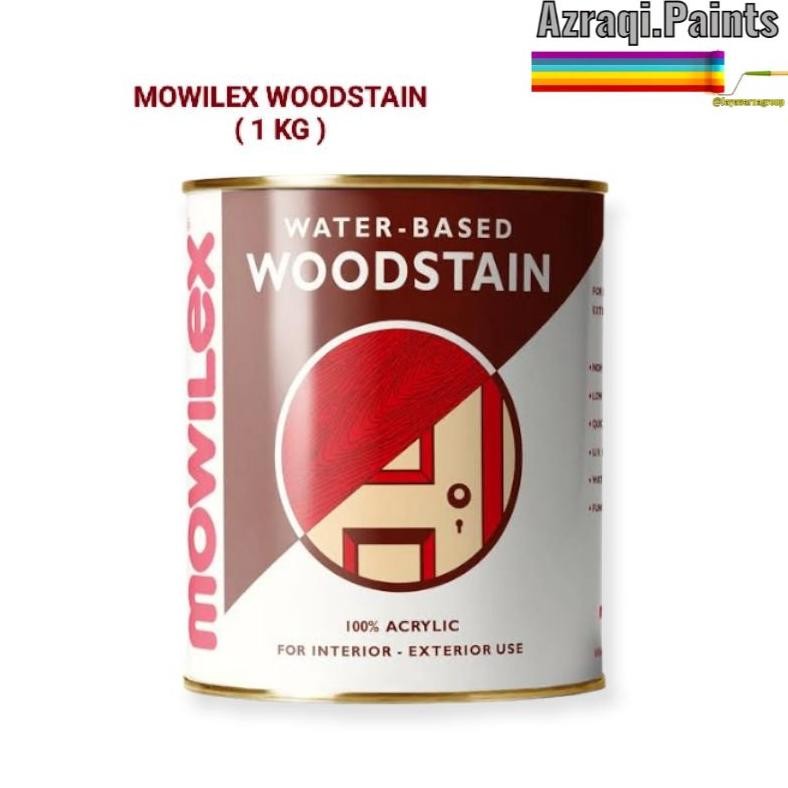 MOWILEX WOODSTAIN WATERBASED ( 1 LITER )  PLITUR CAT KAYU WATER BASED