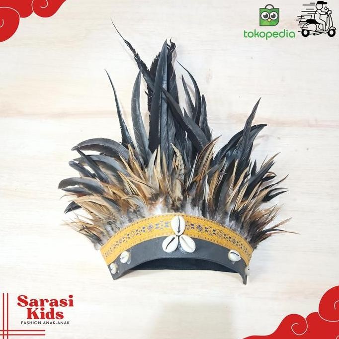 TOPI ADAT DAYAK ETNIK DAYAK  TOPI BULU DAYAK AKSESORIS BULU DAYAK