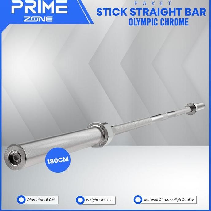 TERBARU - BODYMASTER Stick Olympia 180cm Dumbell Olympic Bar Barbel Gym Chrome