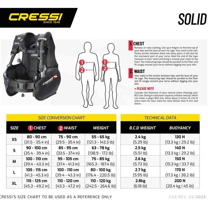 TERLARIS - BCD Cressi Solid - Perfect for Dive Center