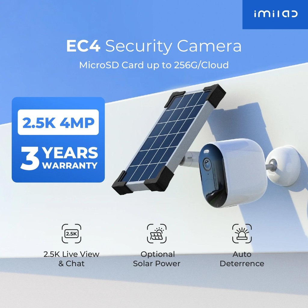Imilab Ec4 Outdoor Wireless Camera Solar Battery Surveillance 2.5K Hd Ip Wifi Web Cam Smart Security
