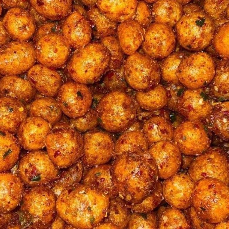 

_Kecil_ (Promo Produk Baru) Cimol Kering Crispy Pedas Daun Jeruk Netto 1000 Gram Jak-127