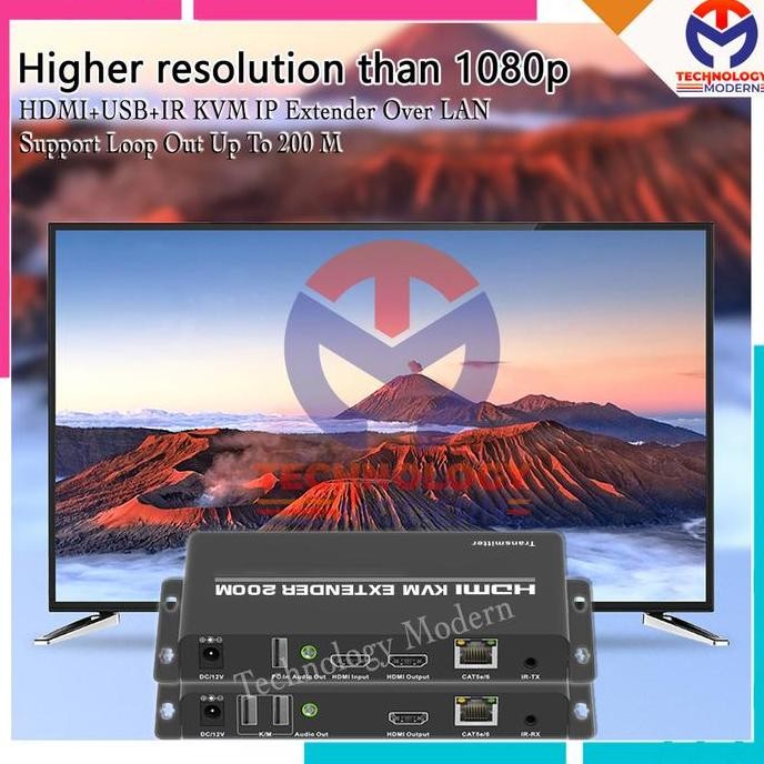 Hdmi+Usb+Ir Kvm Ip Extender Over Lan Support Loop Out Up To 200 M New Stok
