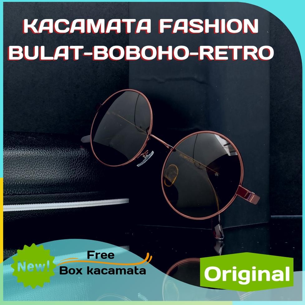 TERMURAH KACAMATA HITAM COWOK YANG KEREN PRIA DEWASA GAYA 2022 MODEL BULAT BOBOHO