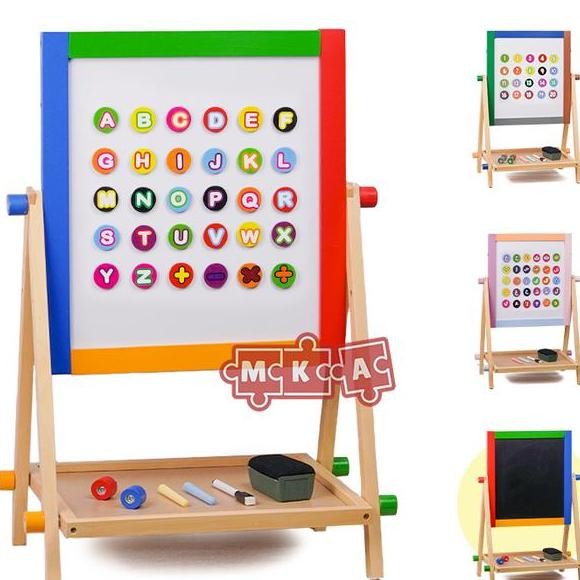 

Mainan Edukasi Papan Tulis Anak 2In1 Magnet Kapur White Board Magnetic
