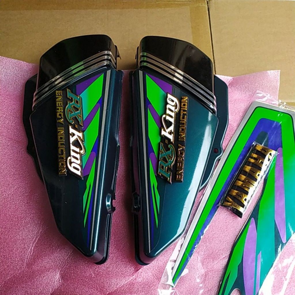 Box Tutup Aki RX King 1997 Hijau Botol Set Emblem