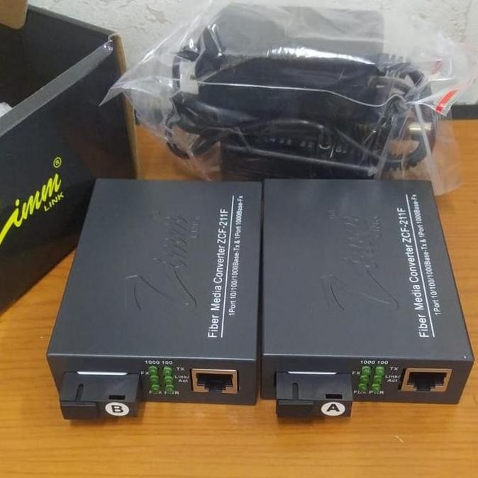 Zimmlink Zcf-211F Ab 10 100 1000 Mbps Gigabit Media Converter New Stok