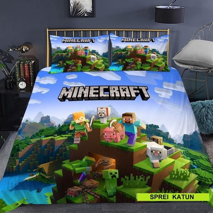 Sprei Katun Minecraft Roblox / Selimut / Sarung Bantal