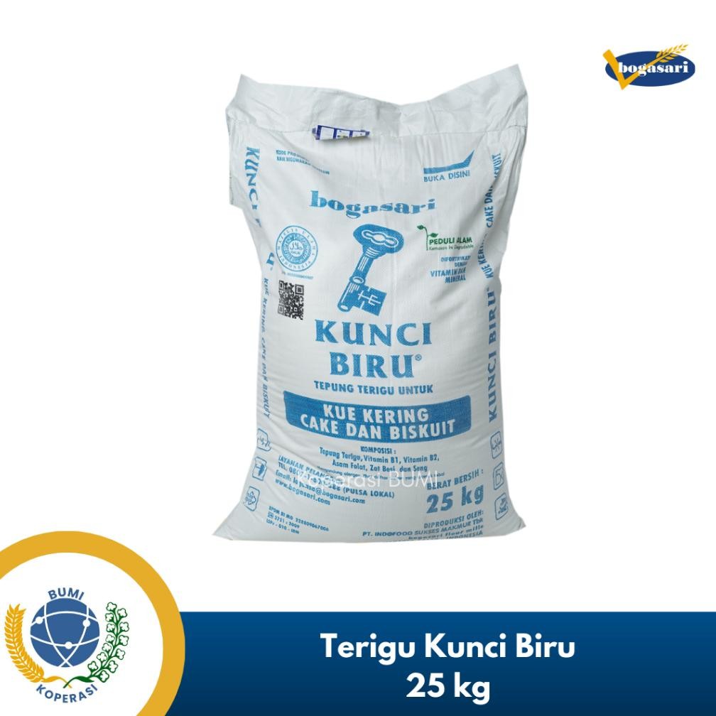 

Tepung Terigu Bogasari Kunci Biru 25 Kg Protein Rendah SV13