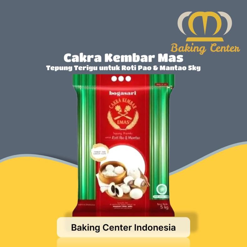

Cakra Kembar Emas Tepung Terigu Untuk Roti Pao dan Mantao 5kg SV13