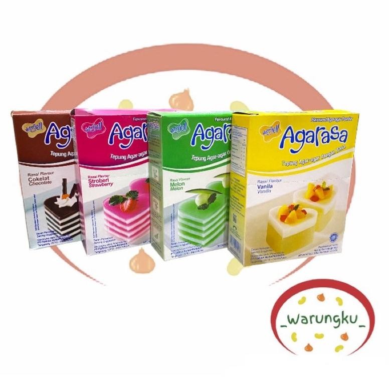 

[BOX] Agarasa Isi 6Pcs Jelly Agar Agar Nutrijell Aneka Rasa Coklat Stroberi Vanila Melon Plain SV
