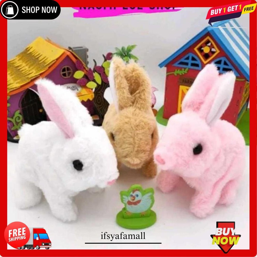 Boneka Kelinci Bulu Bisa Jalan Mainan Anak Boneka Kelinci Lucu Berjalan - Mainan Edukasi Kelinci Ber