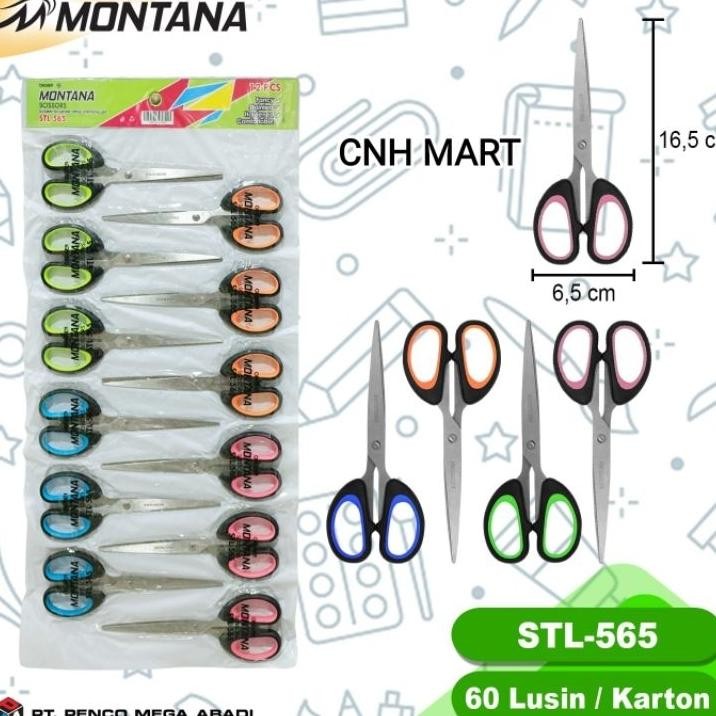 

Gunting Stl 565 Montana Gunting Gagang Warna Renceng Montana Gunting Sedang 12Pcs
