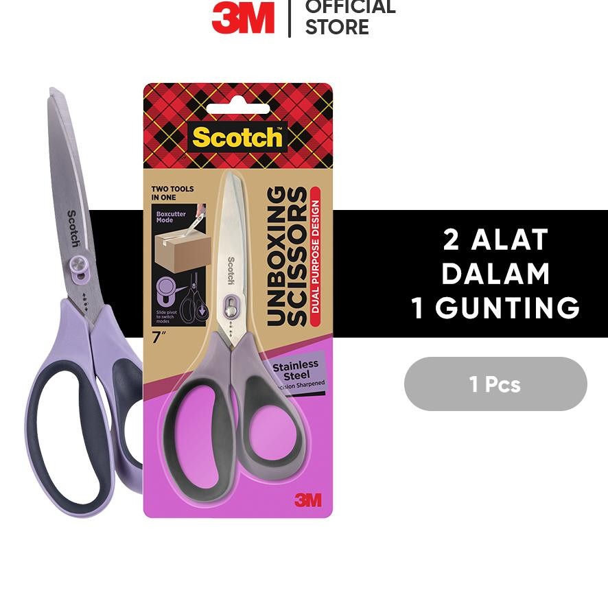 

3M Scotch Scissors Unboxing 2 Alat Dalam 1 Gunting 1 Pc Ungu Untuk Memotong Berbagai Kebutuhan