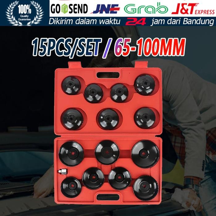 PEMBUKA KUNCI FILTER OLI MOBIL SET LENGKAP 15 PCS OIL FILTER WRENCH