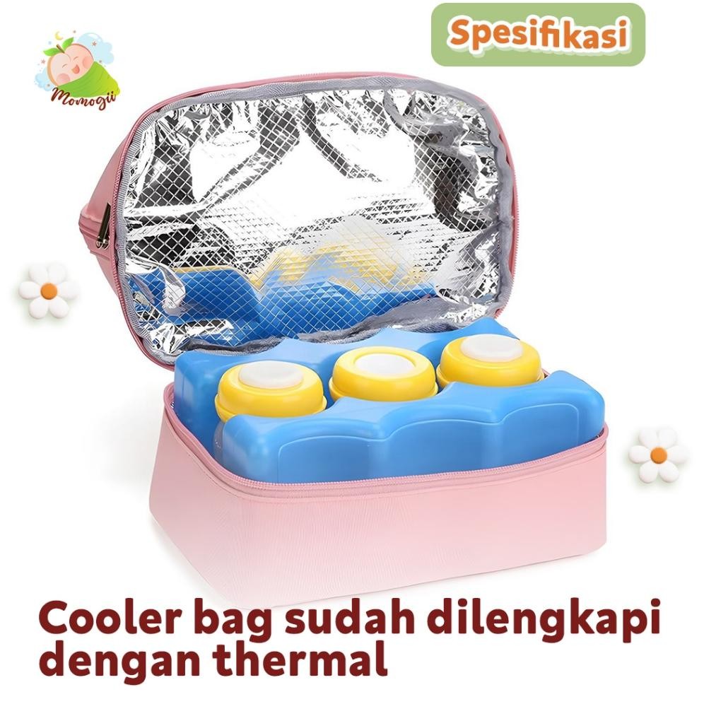 Bf888S Momogii Cooler Bag Penyimpan Asi 2 Susun Tas Asi Tas Bekal Pk32