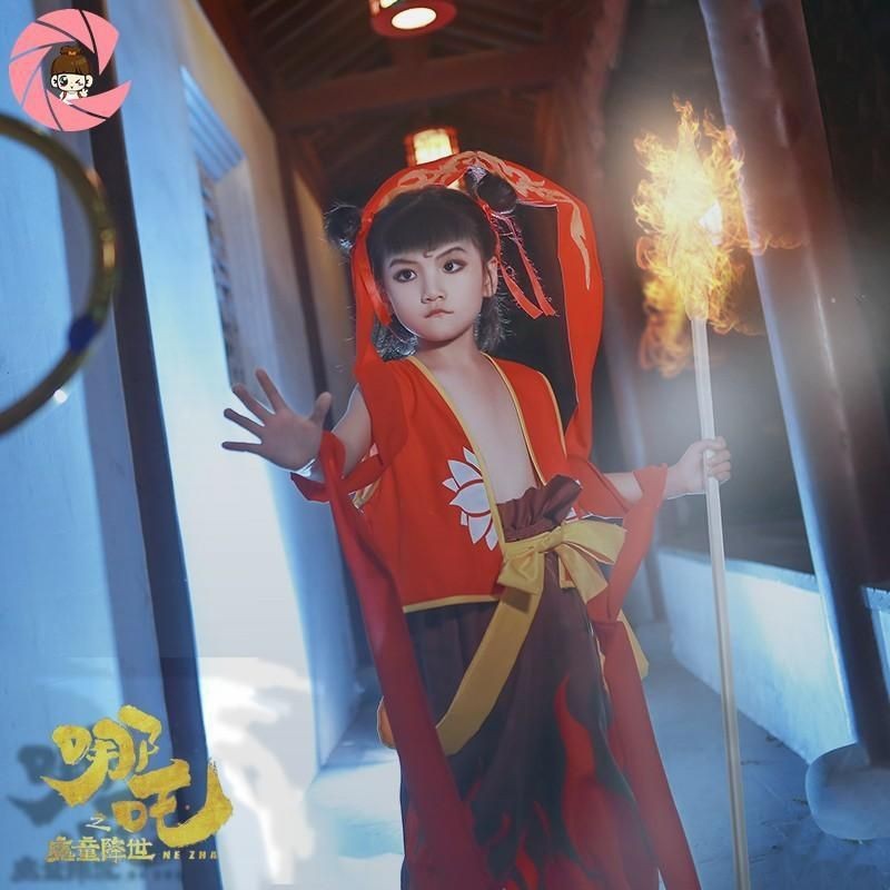 cos Kostum Nezha untuk Anak Laki-laki dan Perempuan cosplay Set Lengkap