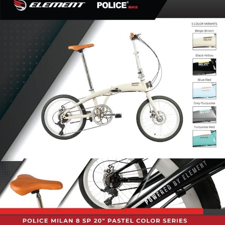 SEPEDA LIPAT 20 INCH ELEMENT POLICE MILAN 8 SPEED FOLDING BIKE