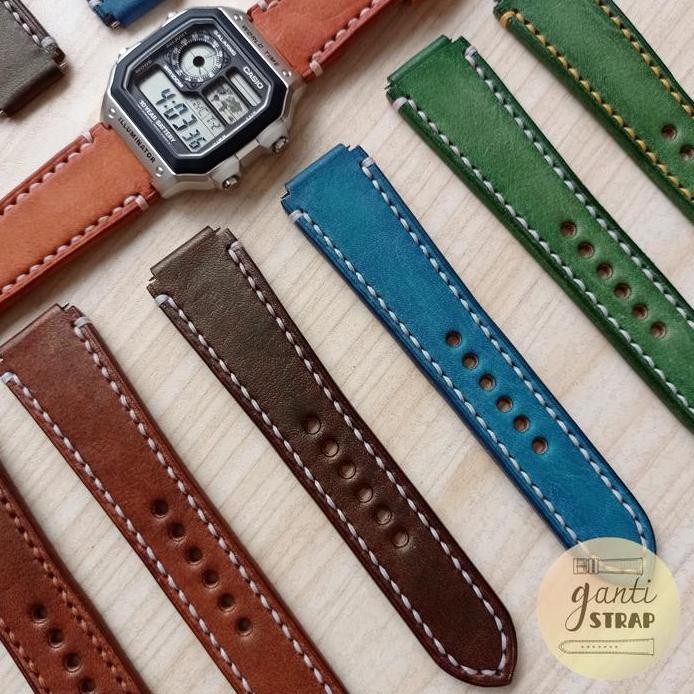 new  Tali Jam Tangan Kulit Casio AE-1200WH AE-1200WHD Handmade Strap Watch