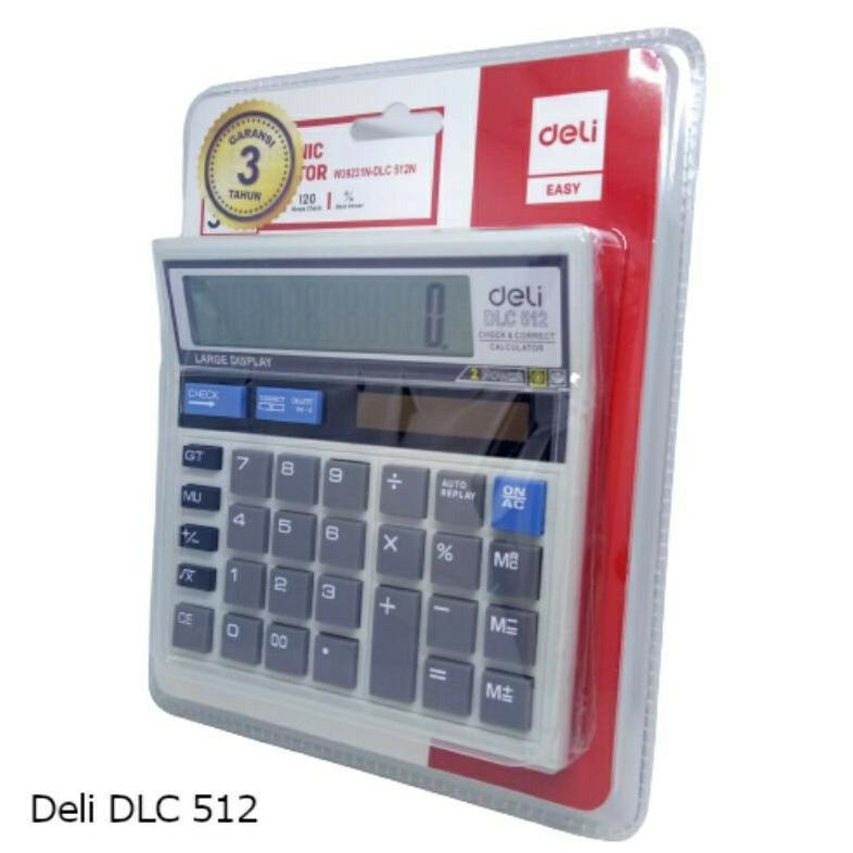 

DELI DLC-512 PUTIH / HITAM easy Calculator kalkulator meja dagang original