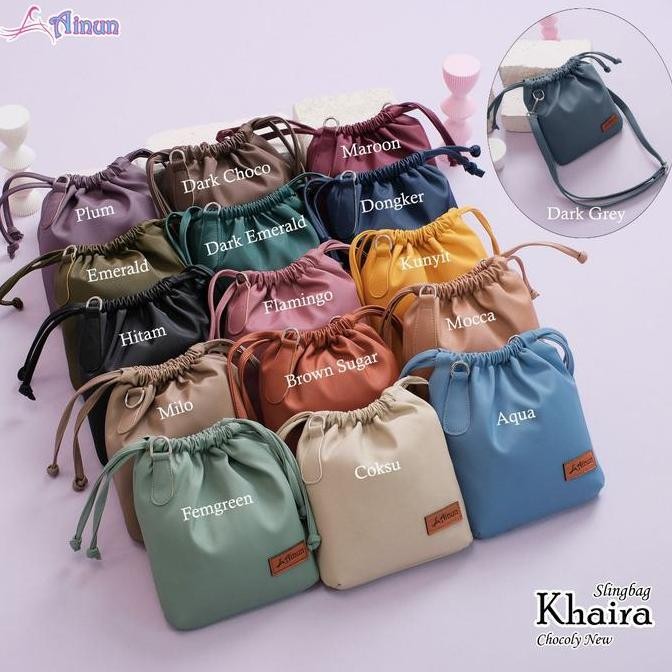 Vast Galeri - KHAIRA SLINGBAG AINUN tas serut selempang wanita bahan halus model terbaru Cewek